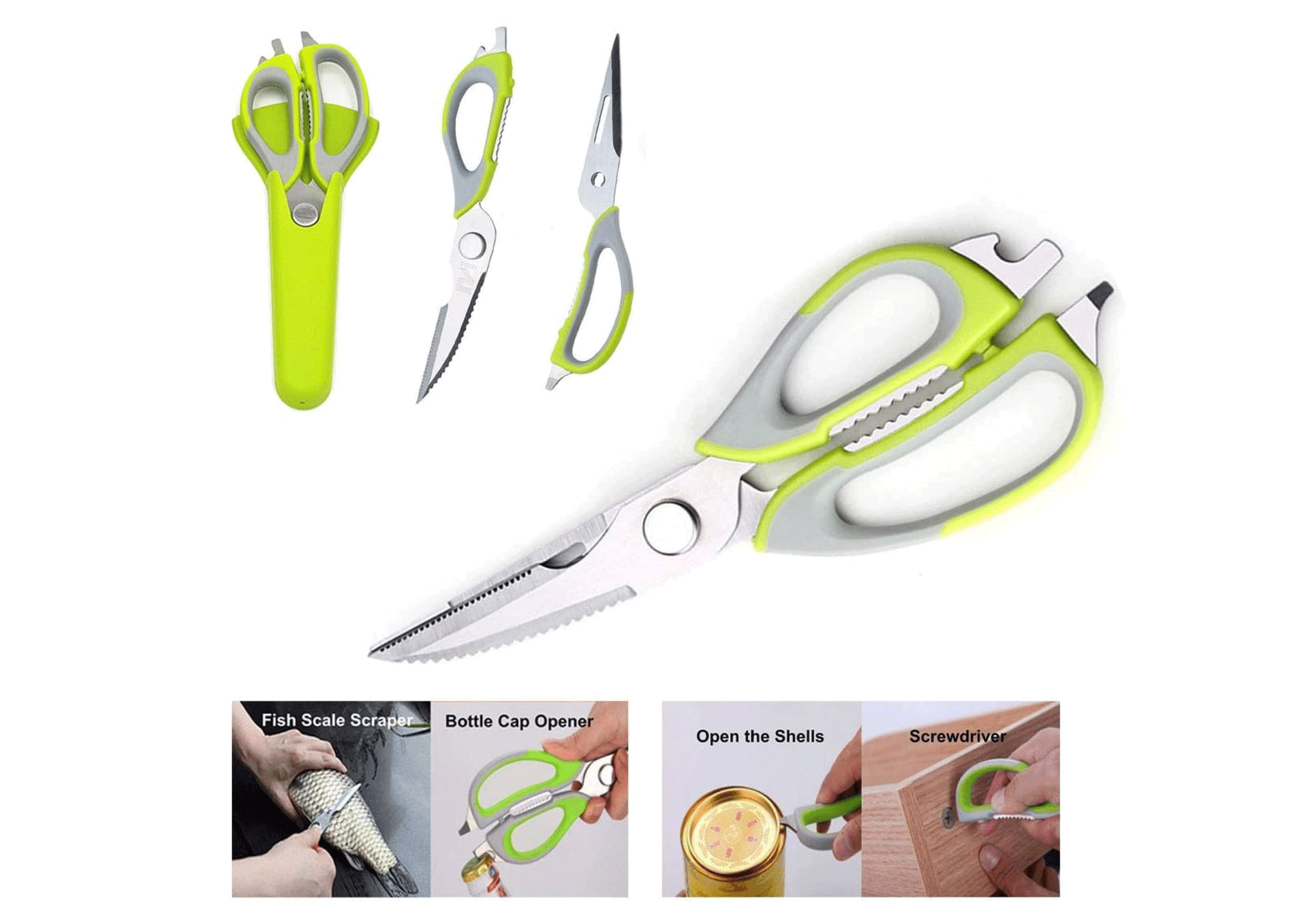 Kitchen Shears Multifunctional Come Apart with Magnetic Holder