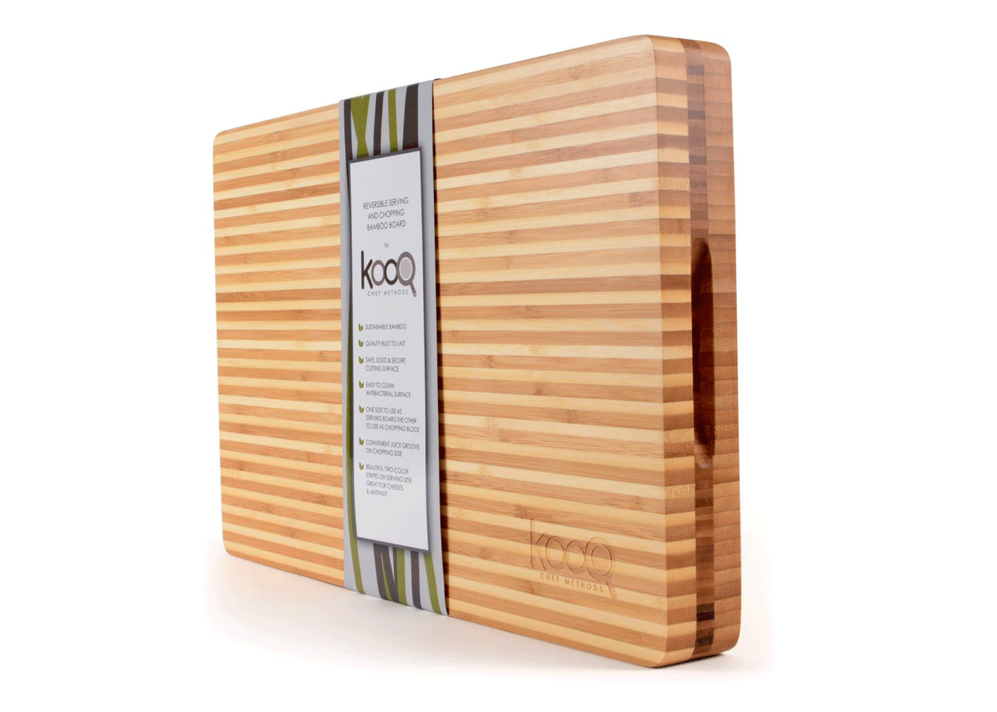 REVERSIBLE SERVING AND CHOPPING BAMBOO BOARD 18x12x2 inch